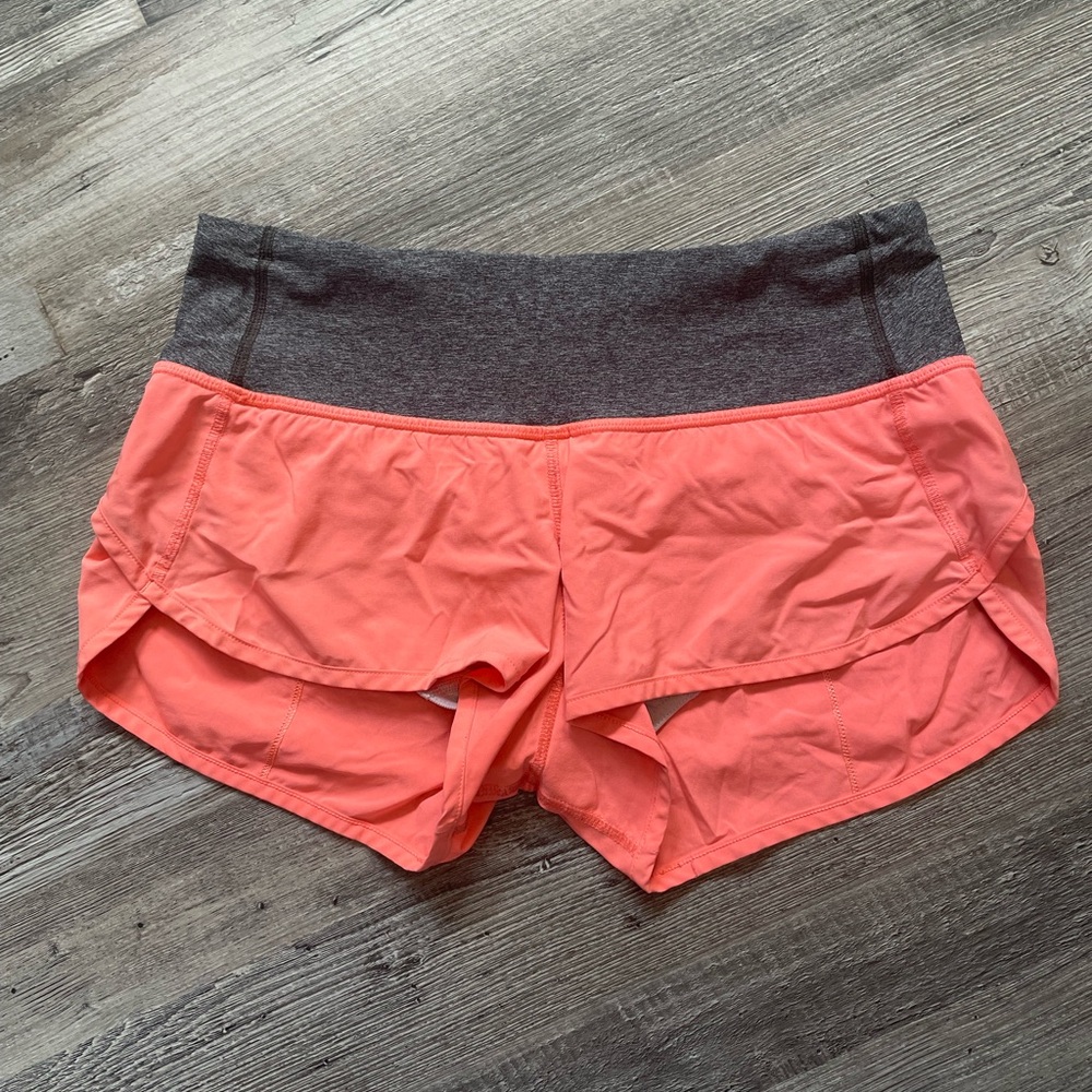 lululemon athletica Coral and Gray Athletic Shorts